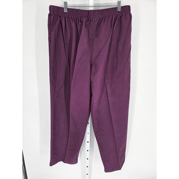 White Stag Purple Cotton Blend Elastic-Waist High-Rise Trouser Size 16 - Picture 1 of 4